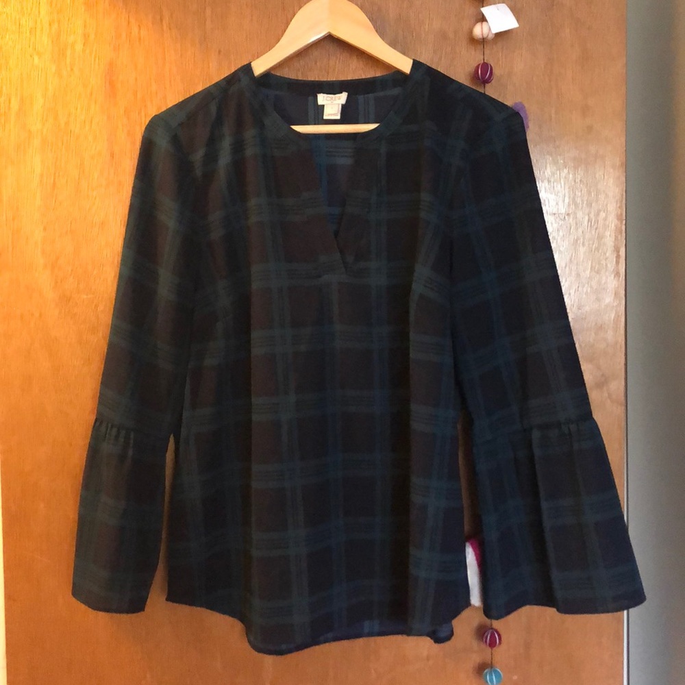 J Crew bell sleeve blouse